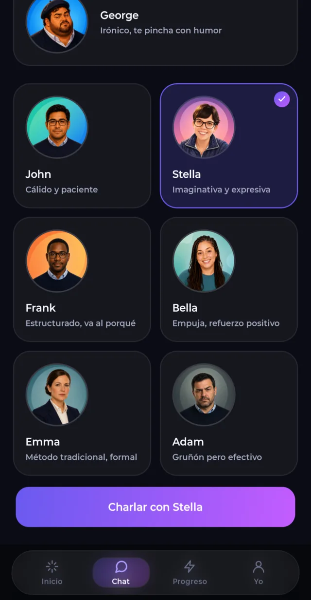 Selección de profesores en CharlAI